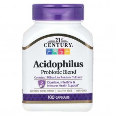 21st Century, суміш ацидофільних пробіотиків (Acidophilus), 100 капсул