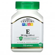 21st Century, вітамін Е, 90 мг (200 МО), 110 капсул