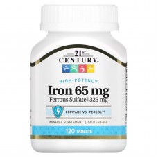 21st Century, залізо, 65 мг, 120 таблеток