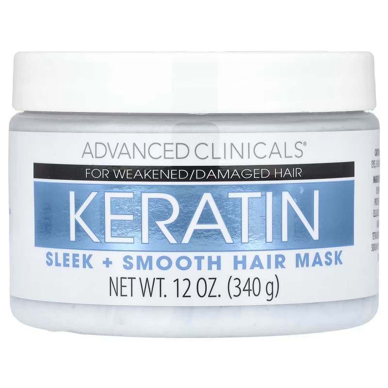 Advanced Clinicals, маска для гладкості волосся з кератином, 340 г