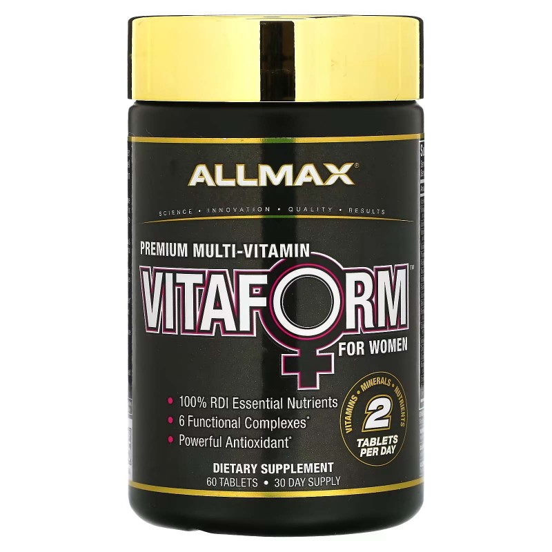 ALLMAX, Vitaform, мультивітаміни преміальної якості для жінок, 60 таблеток спорт