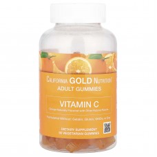 California Gold Nutrition, жувальні мармеладки з вітаміном C, зі смаком натурального апельсину, без желатину, 90 жувальних мармеладок