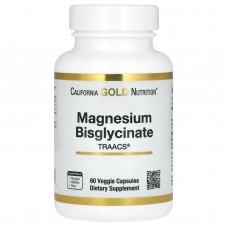 California Gold Nutrition, бісгліцинат магнію, 60 вегетаріанських капсул
