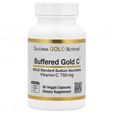 California Gold Nutrition, Буферизований вітамін C в капсулах, 750 мг, 60 рослинних капсул