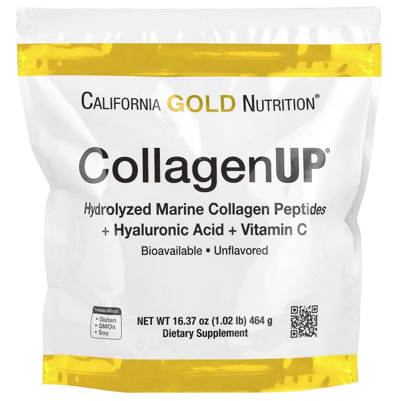 California Gold Nutrition, CollagenUP, морський гідролізований колаген, гіалуронова кислота й вітамін С, без добавок, 464 г