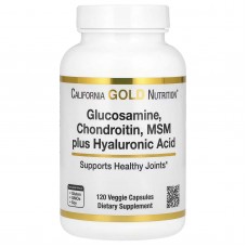 California Gold Nutrition, глюкозамін, хондроїтин, МСМ і гіалуронова кислота, 120 рослинних капсул