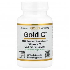 California Gold Nutrition, Gold C, вітамін С, 1000 мг, 60 вегетаріанських капсул