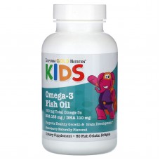 California Gold Nutrition, рибячий жир з омега-3 для дітей, з натуральним полуничним смаком, 60 капсул із рибячого желатину