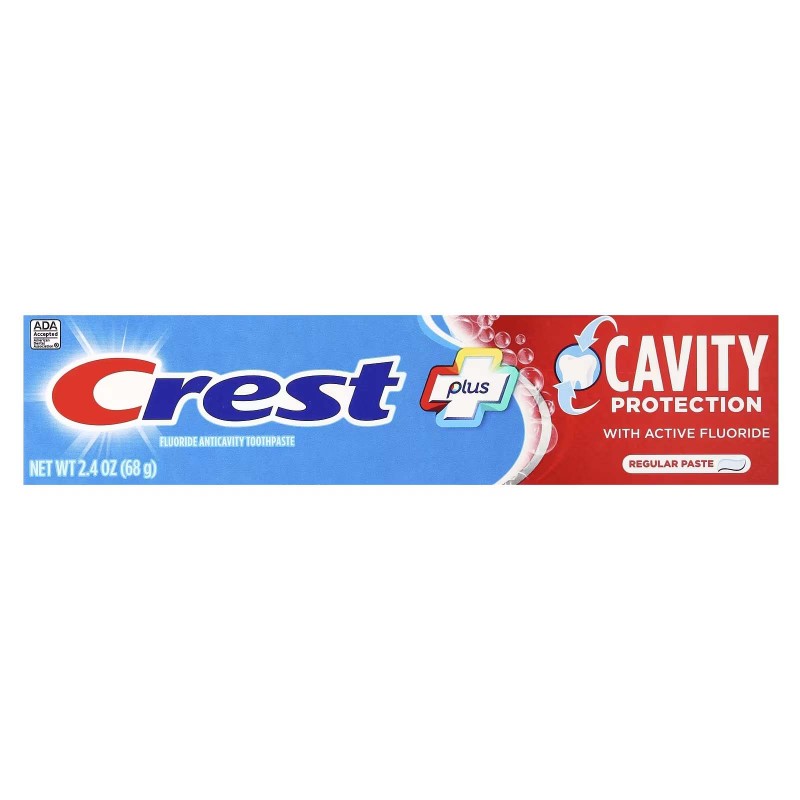 Crest, Plus, фторидна зубна паста для захисту від карієсу, Regular, 68 г