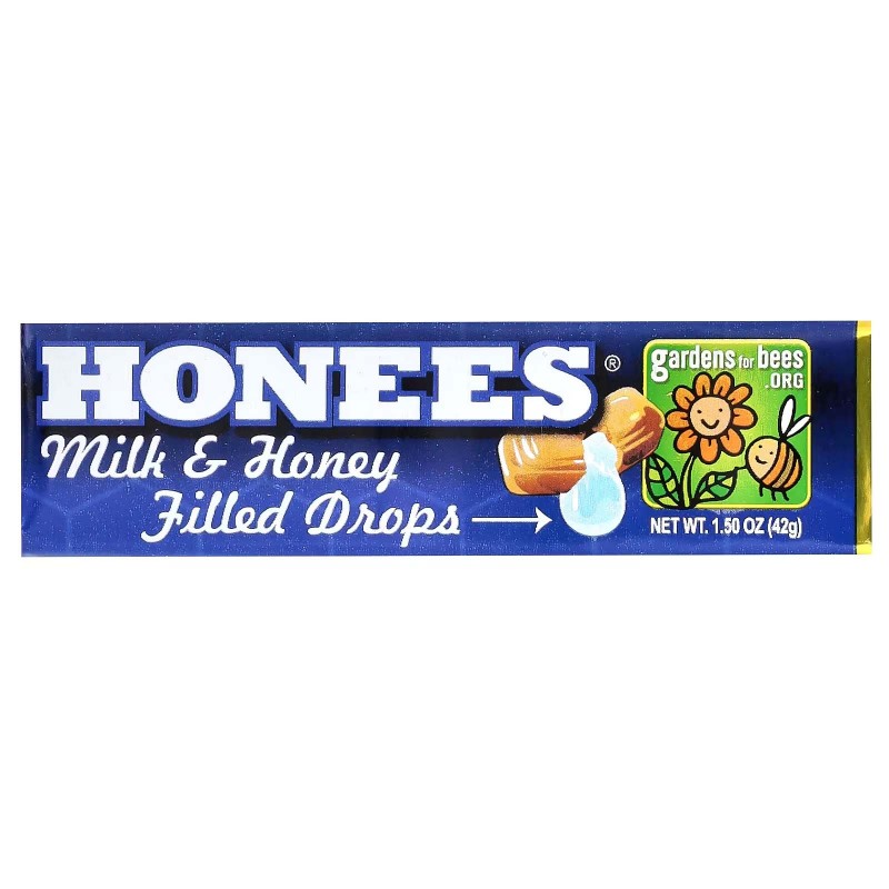 Honees, льодяники від кашлю, з молоком і медом, 42 г, 9 шт