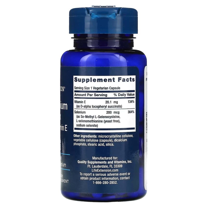 Life Extension, супер селен Complex з вітаміном Е, 200 мкг, 100 вегетаріанських капсул