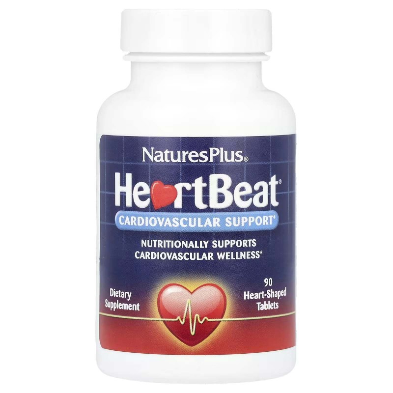 NaturesPlus, HeartBeat, для поддержки сердечно-сосудистой системы, 90 таблеток в форме сердца