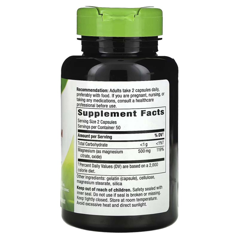 Nature's Way, магній, 500 мг, 100 капсул