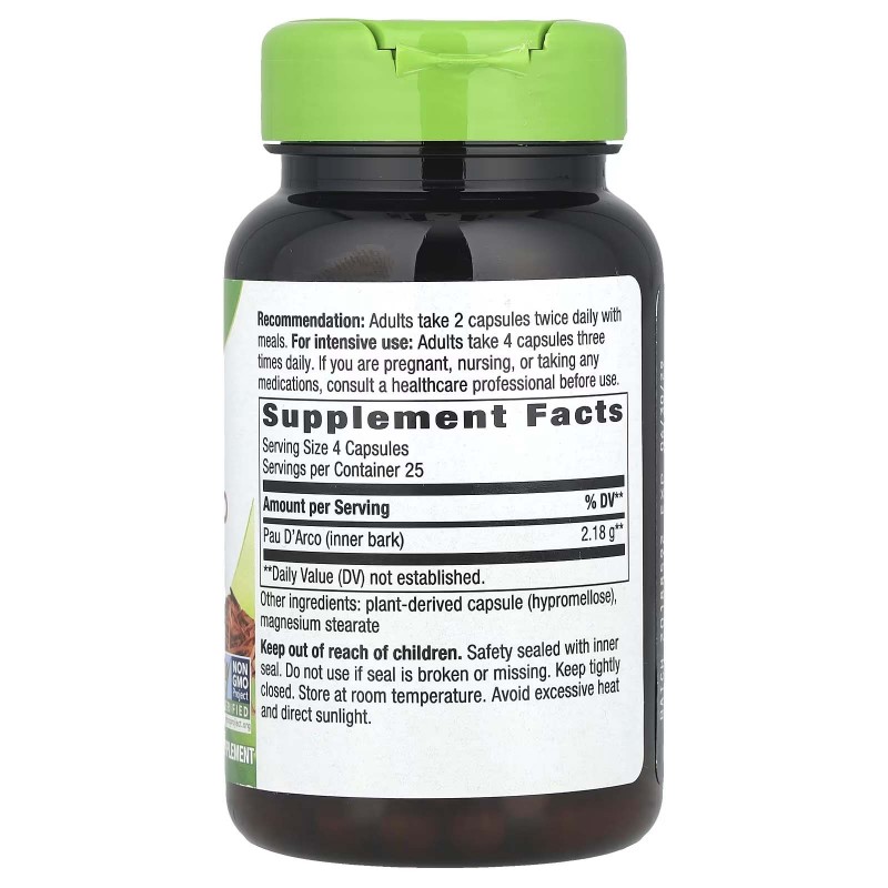 Nature's Way, мурашине дерево, внутрішній шар кори, 2180 мг, 100 веганських капсул