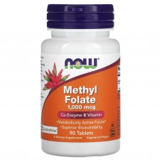 NOW Foods, метилфолат, 1000 мкг, 90 таблеток