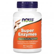 NOW Foods, Супер ензими Super Enzymes, Пробіотик, ферменти, травлення, 90 капсул