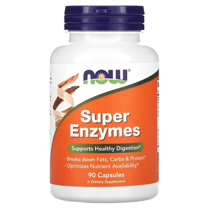 NOW Foods, Супер ензими Super Enzymes, Пробіотик, ферменти, травлення, 90 капсул