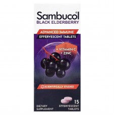 Sambucol, чорна бузина, вітамін C та цинк, 15 шипучих таблеток