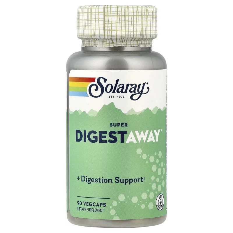 Solaray, Super Digestaway, суміш ферментів для полегшення травлення, 90 капсул VegCap
