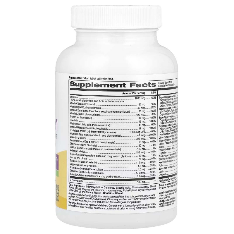 Super Nutrition, SimplyOne®, мультивітаміни та суперкомплекси для жінок від 50 років, з вітамінами A й C, мікроелементами та рослинними компонентами, без заліза, 90 таблеток