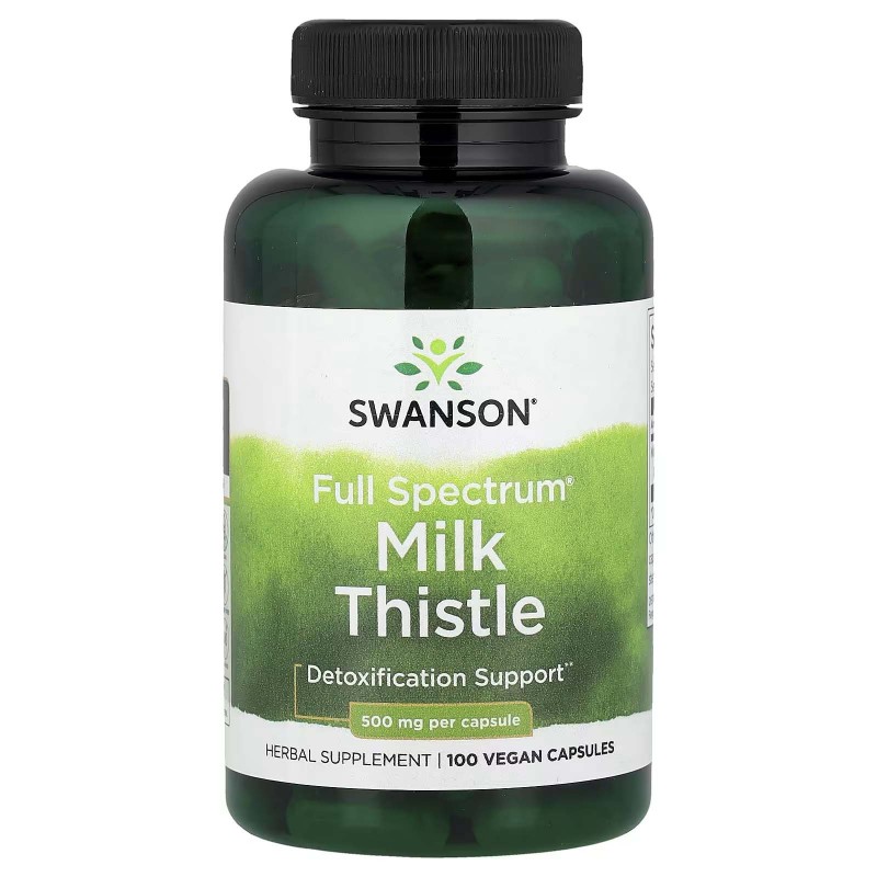 Swanson, Расторопша полного спектра, Детоксикация, 500 mg, 100 капсул