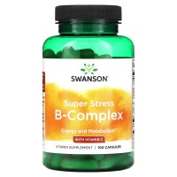 Swanson, Super Stress, комплекс вітамінів групи B з вітаміном C, 100 капсул